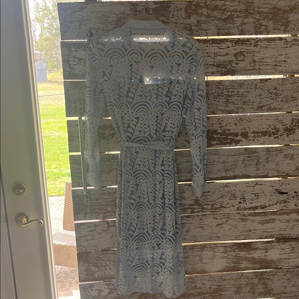 Rabbit Rabbit Rabbit Powder Blue Lace-Trim Dress - Picture 8 of 8